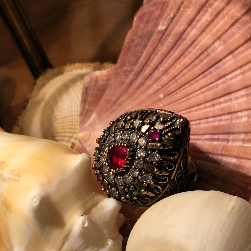Antique style Ring sultana sterling silver 925
